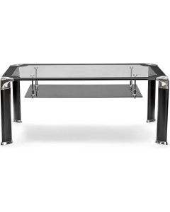 GMH-CT-10 - Black Border Glass Coffee Table with Mirrored Finish