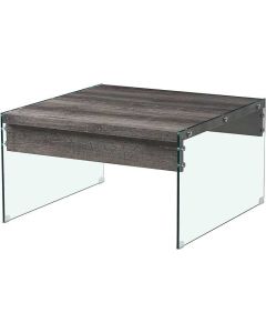 GMH-CT-11 - Coffee Table MDF and Clear Glass Grey Table