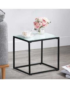 GMH-CT-6 - Modern Cube Sofa Side Table Glass Living Room Table